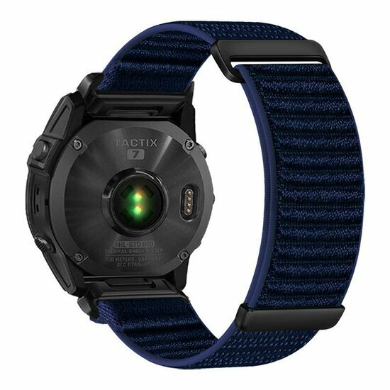 Nylon Sport Loop bandje - Donkerblauw - Garmin Epix Pro Gen 2 (51mm) / Quatix 7X / 6X &amp; Tactix 7 (pro)