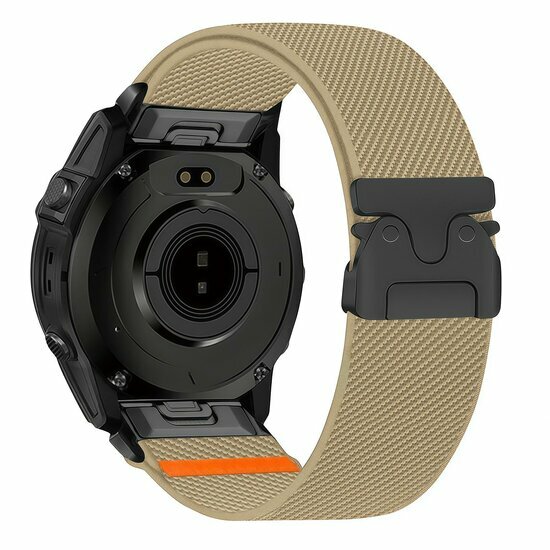 Nylon bandje met parachute sluiting - Beige - Garmin Epix Pro Gen 2 (51mm) / Quatix 7X / 6X &amp; Tactix 7 (pro)