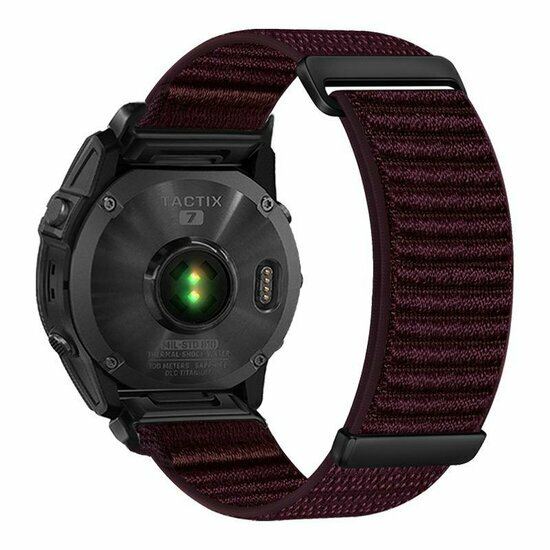 Nylon Sport Loop bandje - Aubergine - Garmin Fenix 7X / 6X / 5X