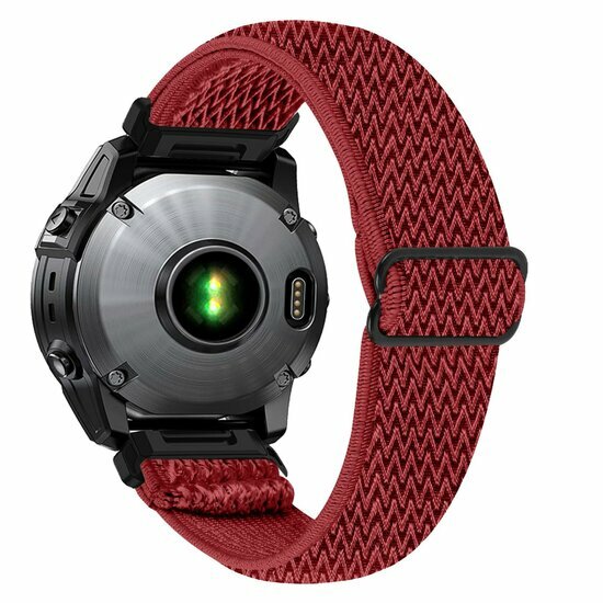 Elastische Solo Loop nylon bandje - Rood - Garmin Tactix 8 - 51mm