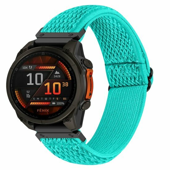 Elastische Solo Loop nylon bandje - Mintgroen - Garmin Tactix 8 - 51mm