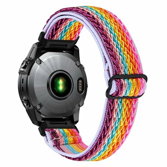 Elastische Solo Loop nylon bandje - Multicolor - Garmin Tactix 8 - 51mm