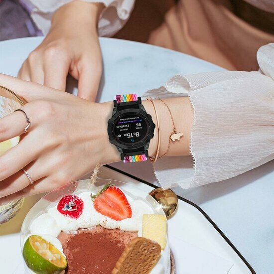 Elastische Solo Loop nylon bandje - Multicolor - Garmin Tactix 8 - 51mm