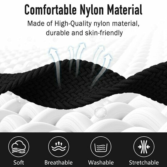 Braided nylon band met parachute sluiting - Blauwgrijs - Garmin Tactix 8 - 51mm