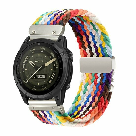 Braided nylon band met parachute sluiting - Multicolor Spring - Garmin Tactix 8 - 51mm