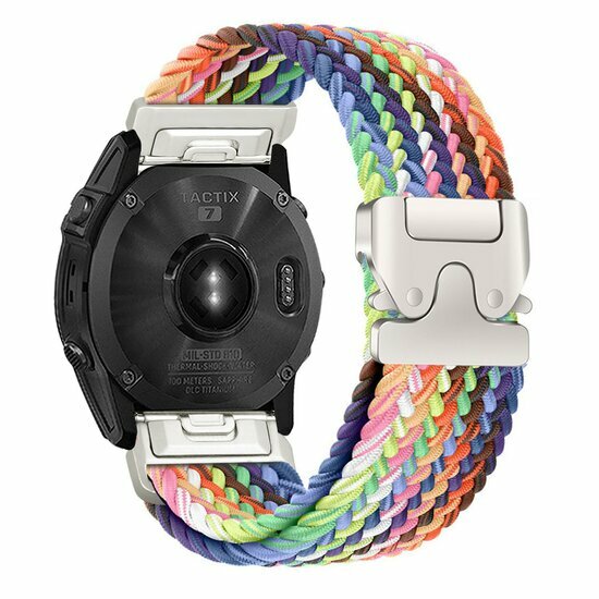 Braided nylon band met parachute sluiting - Multicolor Spring - Garmin Tactix 8 - 51mm
