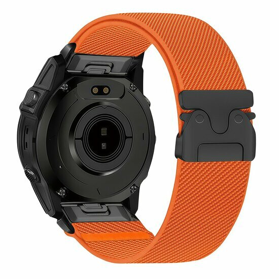 Nylon bandje met parachute sluiting - Oranje - Garmin Quatix 8 - 47mm