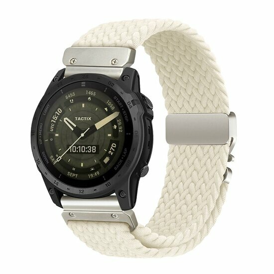Braided nylon band met parachute sluiting - Sterrenlicht - Garmin Epix Gen 2 (47mm) / MARQ / Quatix 7/6/5
