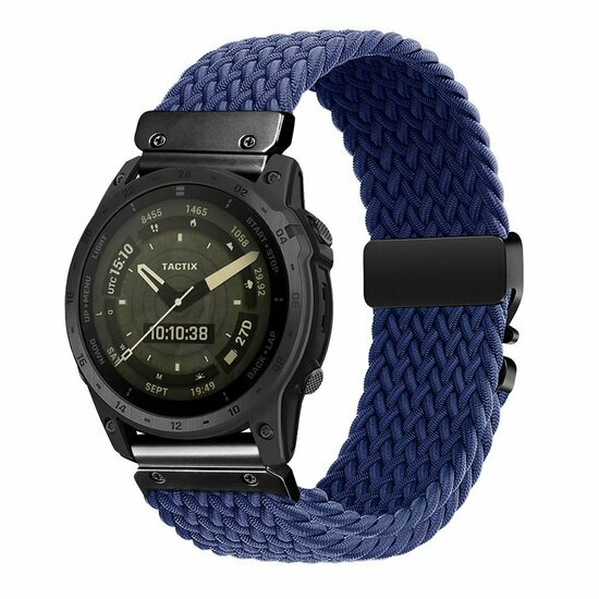 Braided nylon band met parachute sluiting - Blauw - Garmin Approach S60 &amp; S62 / Instinct / Instinct 2 (Solar)