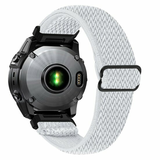 Elastische Solo Loop nylon bandje - Wit - Garmin Fenix 7 / 6 / 5