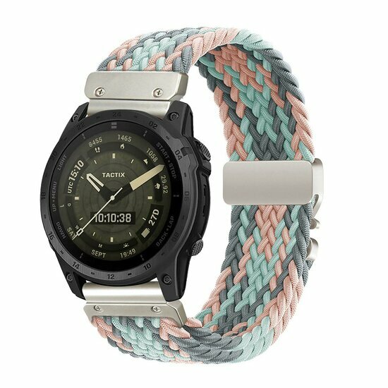 Braided nylon band met parachute sluiting - Multicolor Pastel - Garmin Fenix 7 / 6 / 5