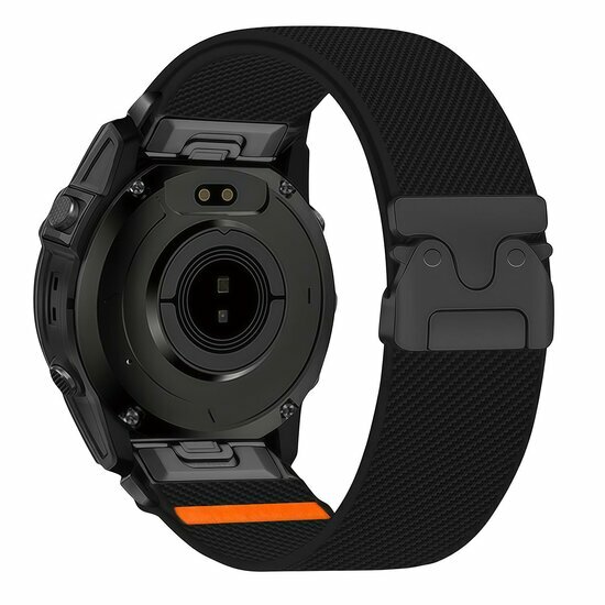 Nylon bandje met parachute sluiting - Zwart - Garmin Fenix 7 / 6 / 5