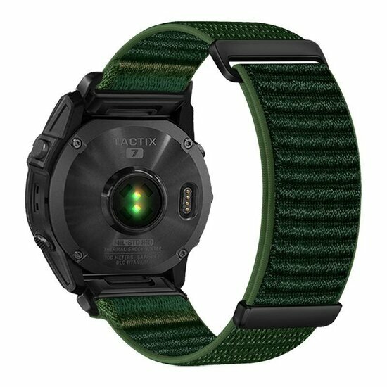 Nylon Sport Loop bandje - Donkergroen - Garmin Fenix 8 / 8 Pro - 47mm