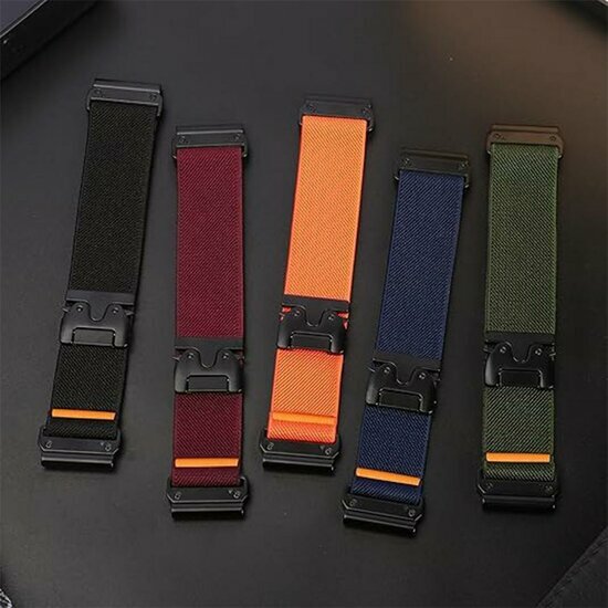 Nylon bandje met parachute sluiting - Zwart - Garmin Approach S60 &amp; S62 / Instinct / Instinct 2 (Solar)