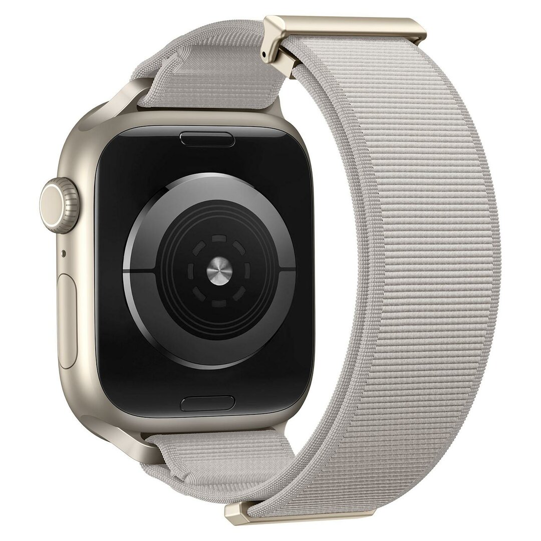 Magnetische nylon bandje - Zandgrijs - Geschikt voor Apple Watch 44mm / 45mm / 46mm / 49mm