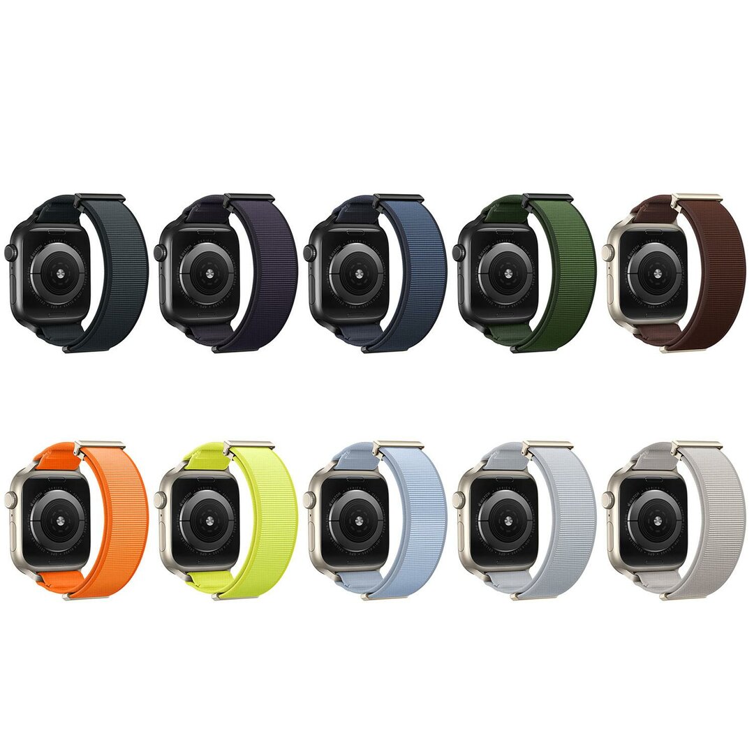 Magnetische nylon bandje - Oranje - Geschikt voor Apple Watch 44mm / 45mm / 46mm / 49mm