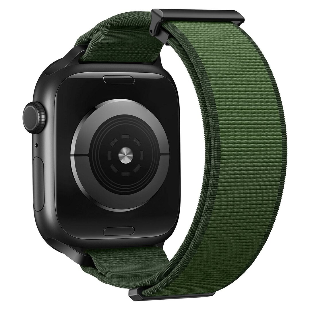 Magnetische nylon bandje - Groen - Geschikt voor Apple Watch 44mm / 45mm / 46mm / 49mm