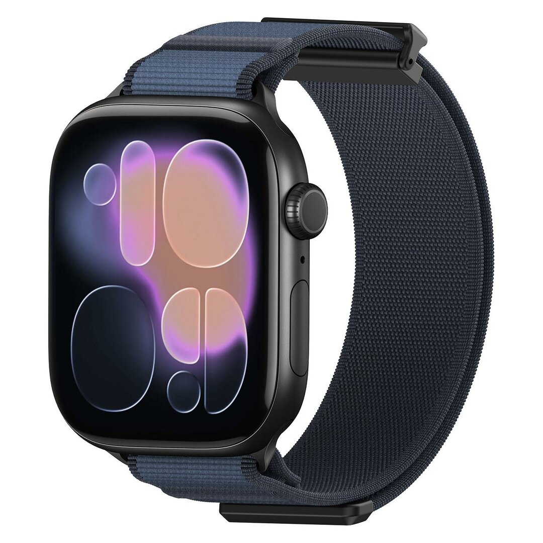 Magnetische nylon bandje - Blauw - Geschikt voor Apple Watch 44mm / 45mm / 46mm / 49mm
