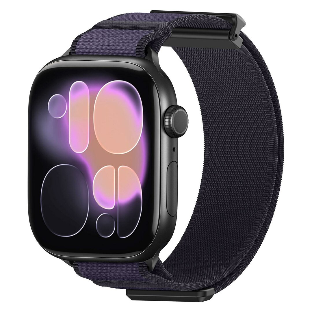 Magnetische nylon bandje - Paars - Geschikt voor Apple Watch 44mm / 45mm / 46mm / 49mm