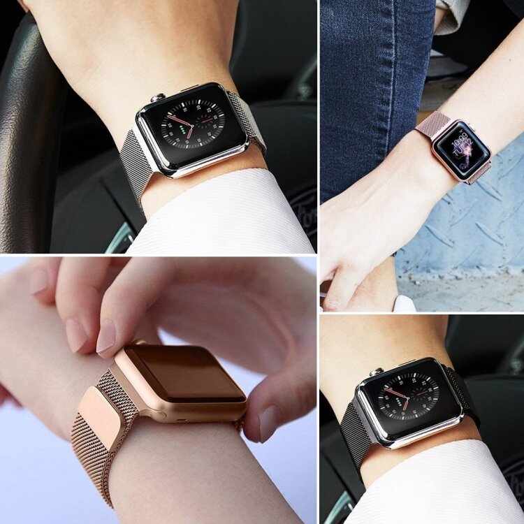 Milanese RVS bandje - Rood - Geschikt voor Apple Watch 44mm / 45mm&nbsp;/ 46mm / 49mm
