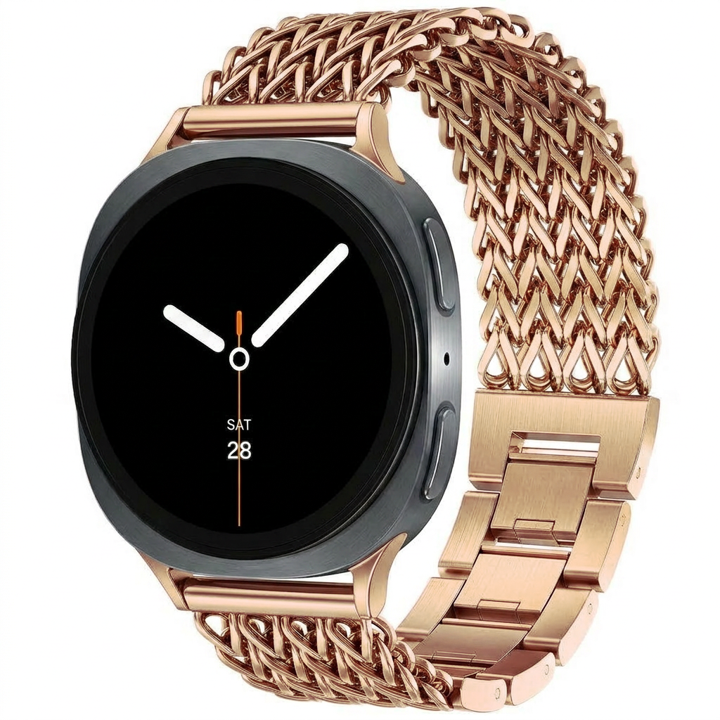 Gevlochten RVS band - Ros&eacute; / champagne goud - Samsung Galaxy Watch 8 Classic - 46mm