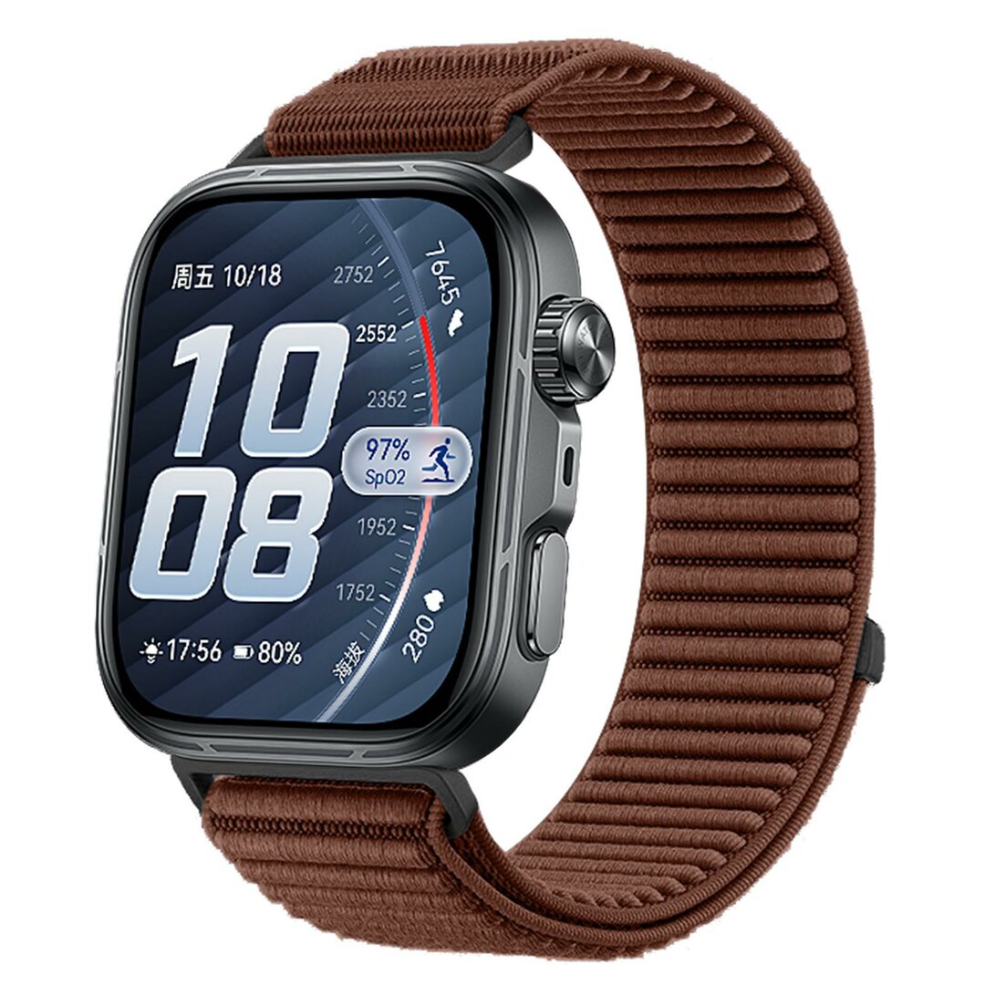 Nylon ribbelbandje - Bruin - Huawei Watch Fit 5 / 4 / 3