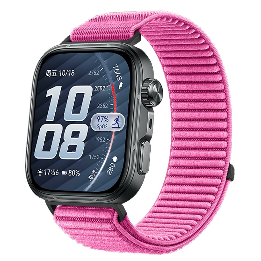Nylon ribbelbandje - Roze - Huawei Watch Fit 5 / 4 / 3