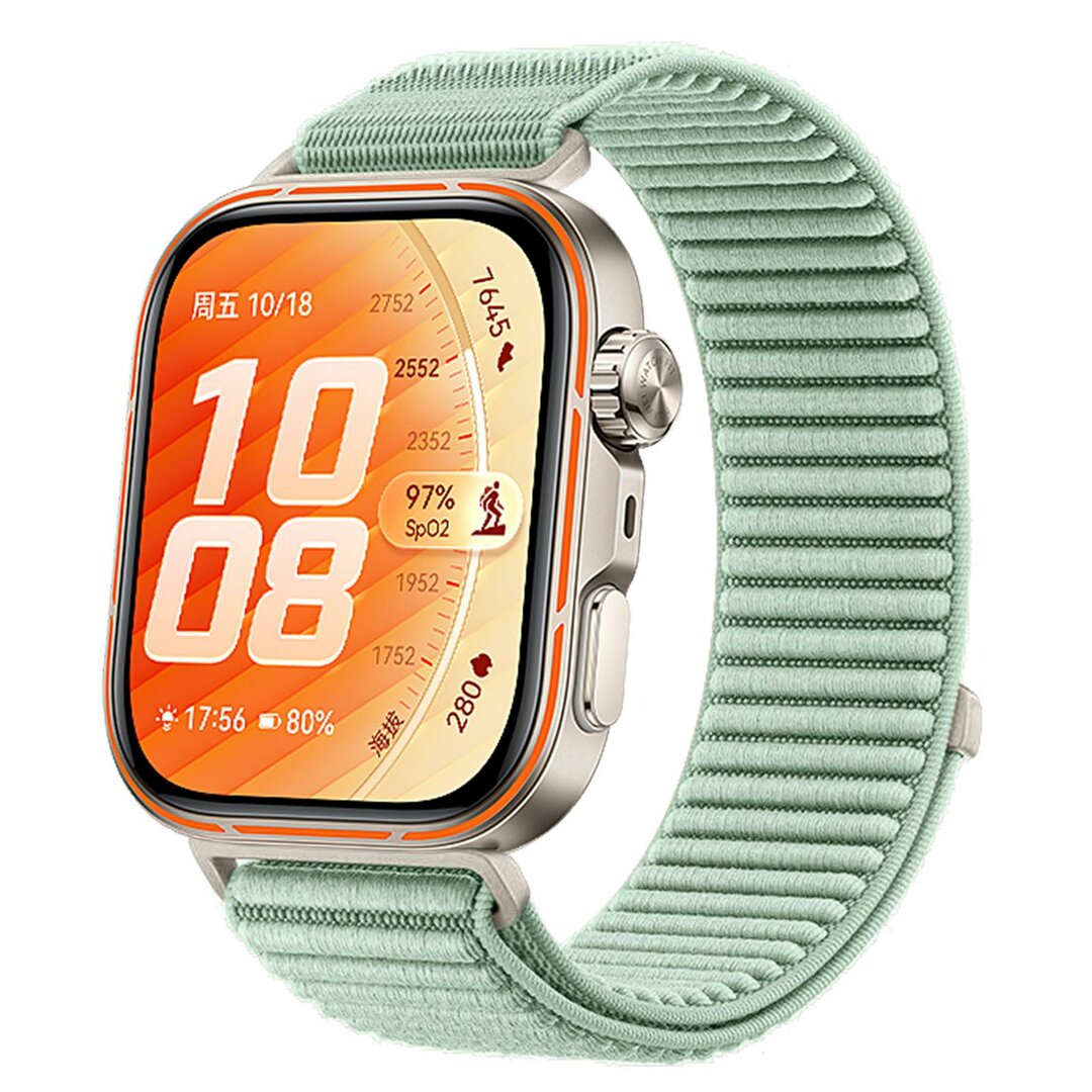 Nylon ribbelbandje - Mintgroen - Huawei Watch Fit 5 / 4 / 3