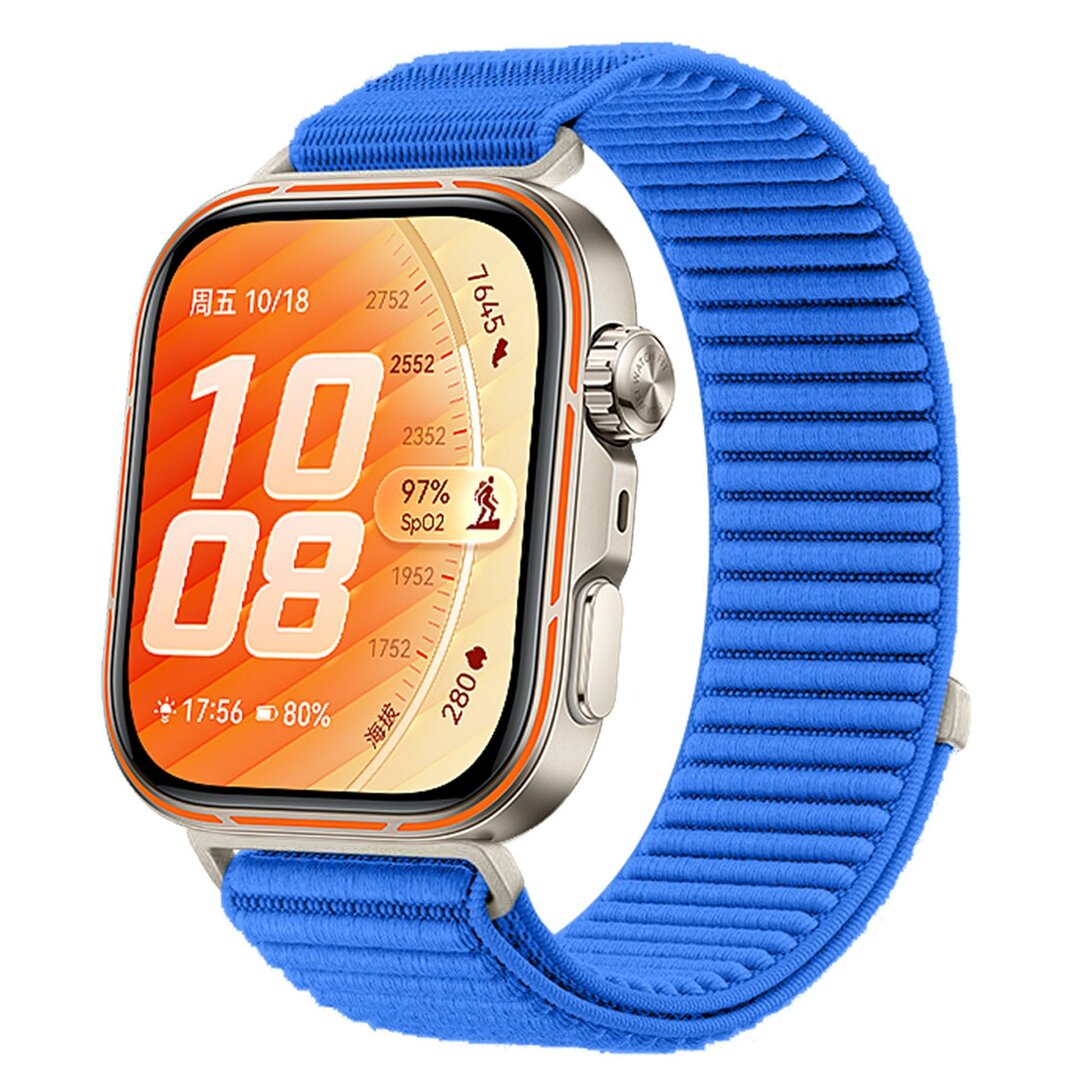Nylon ribbelbandje - Blauw - Huawei Watch Fit 5 / 4 / 3
