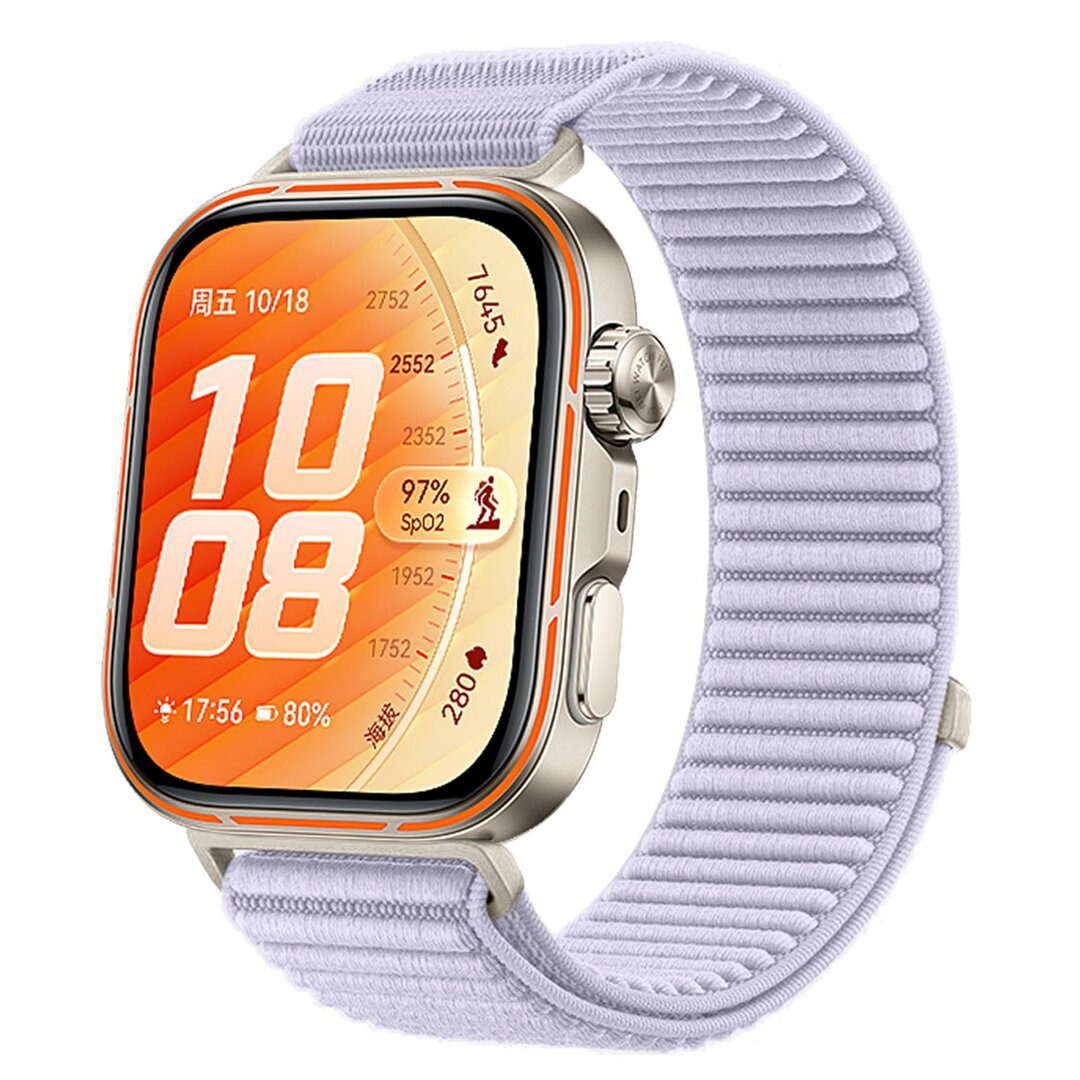 Nylon ribbelbandje - Lichtpaars - Huawei Watch Fit 5 / 4 / 3