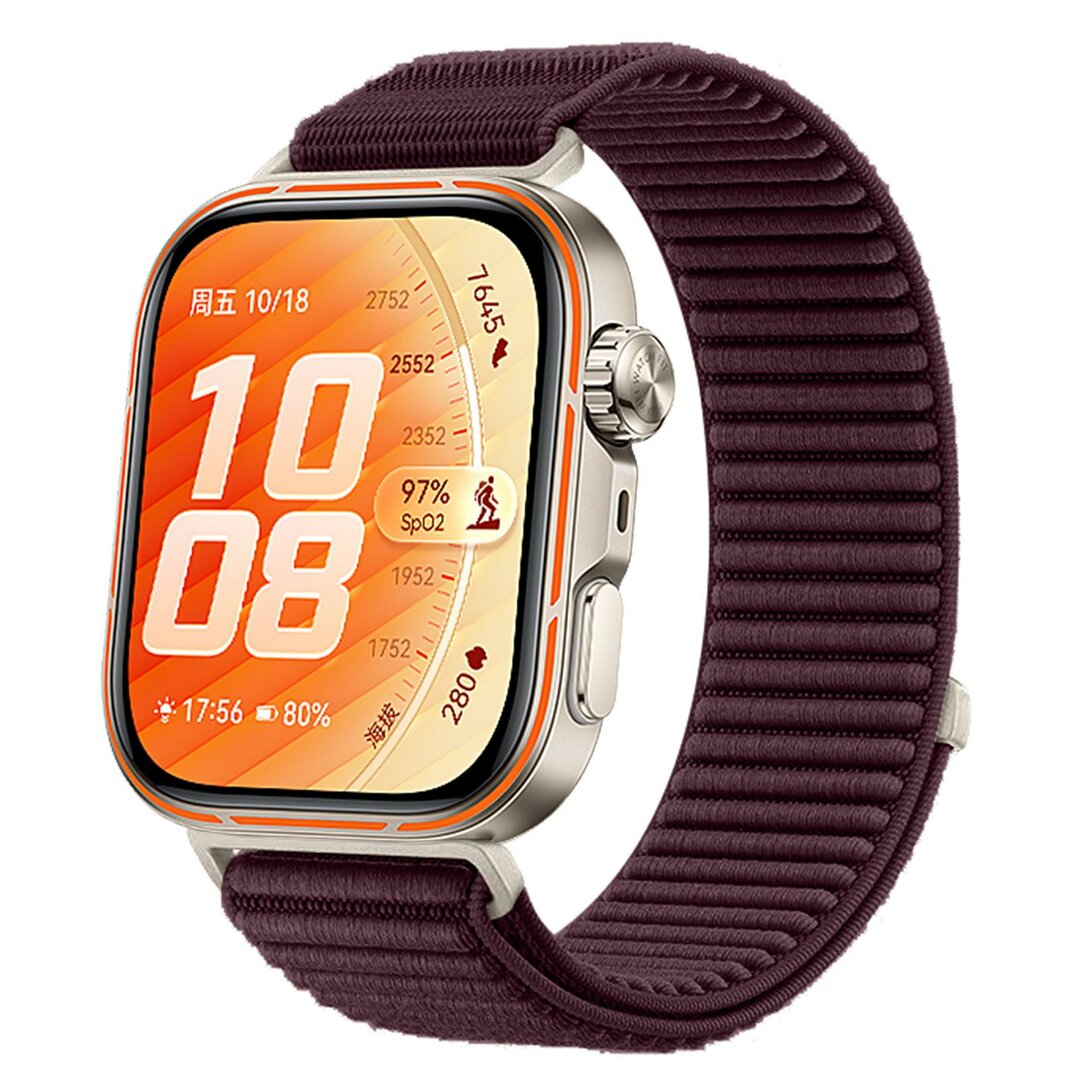 Nylon ribbelbandje - Aubergine - Huawei Watch Fit 5 / 4 / 3