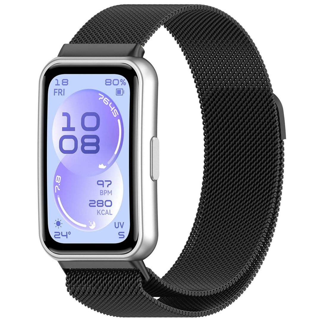 Milanese bandje - Zwart - Huawei Band 11 / 11 pro