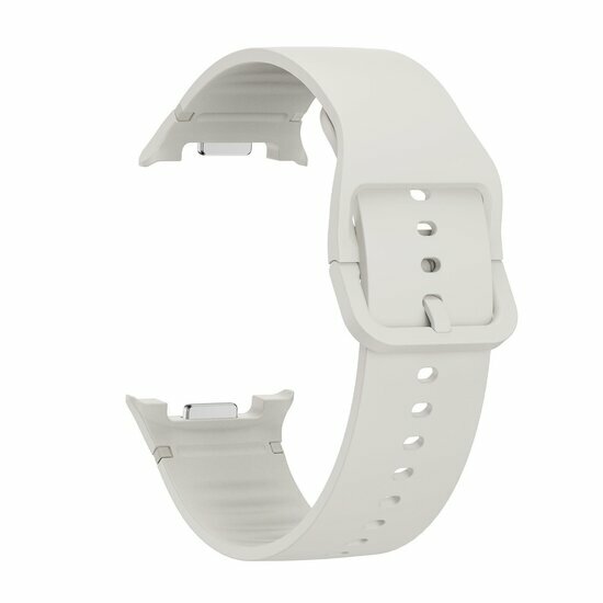 Soft siliconen band - Maat: S/M - Roomwit - Samsung Galaxy Watch 9 - 40mm / 44mm