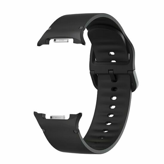 Soft siliconen band - Maat: M/L - Zwart - Samsung Galaxy Watch 9 - 40mm / 44mm