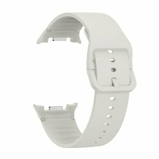 Soft siliconen band - Maat: M/L - Roomwit - Samsung Galaxy Watch 9 - 40mm / 44mm