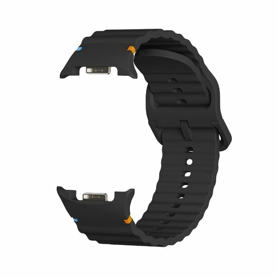 Classic Wave siliconen band - Zwart - Samsung Galaxy Watch 9 - 40mm / 44mm