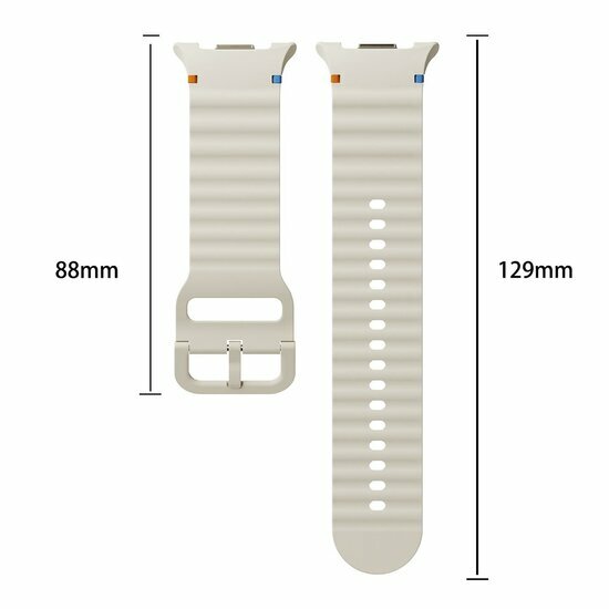 Classic Wave siliconen band - Wit - Samsung Galaxy Watch 9 - 40mm / 44mm