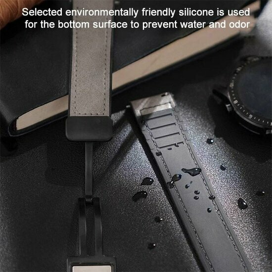 Leer + siliconen bandje - Donkerbruin - Samsung Galaxy Watch 9 - 40mm / 44mm