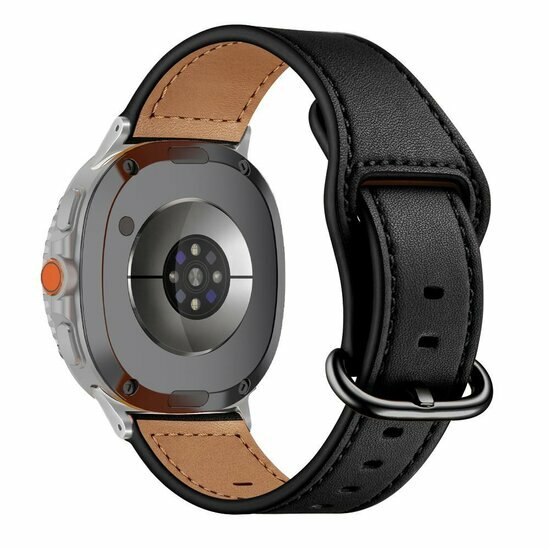 Classic leren band - Zwart - Samsung Galaxy Watch 9 - 40mm / 44mm