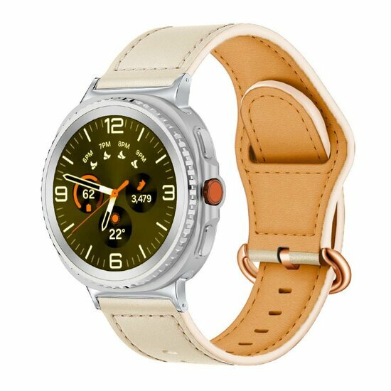 Classic leren band - Ivoor - Samsung Galaxy Watch 9 - 40mm / 44mm