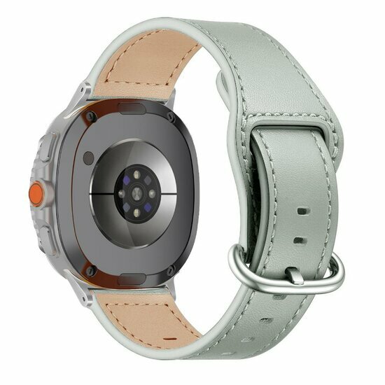 Classic leren band - Grijs - Samsung Galaxy Watch 9 - 40mm / 44mm