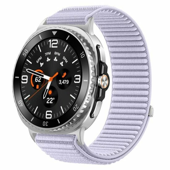 Nylon ribbelbandje - Lichtpaars - Samsung Galaxy Watch 9 - 40mm / 44mm