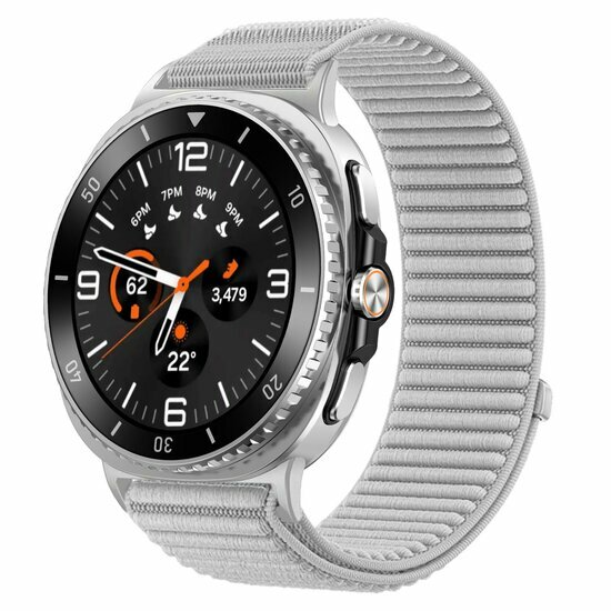 Nylon ribbelbandje - Grijs - Samsung Galaxy Watch 9 - 40mm / 44mm