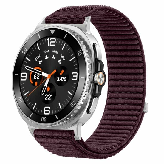 Nylon ribbelbandje - Donkerpaars - Samsung Galaxy Watch 9 - 40mm / 44mm