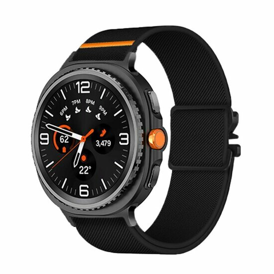 Nylon bandje met Parachute sluiting - Zwart - Samsung Galaxy Watch 9 - 40mm / 44mm