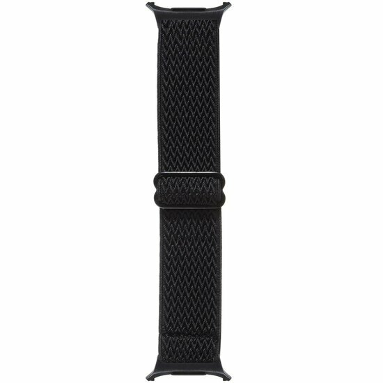Elastische solo loop nylon bandje - Zwart - Samsung Galaxy Watch 9 - 40mm / 44mm