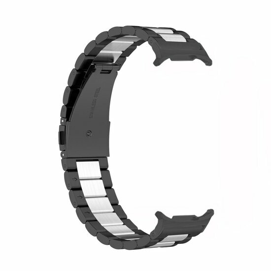 Stalen schakelband - Zwart met zilver - Samsung Galaxy Watch 9 - 40mm / 44mm