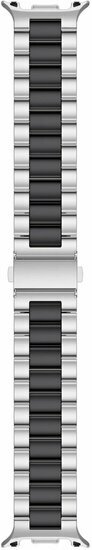 Stalen schakelband - Zilver met zwart - Samsung Galaxy Watch 9 - 40mm / 44mm
