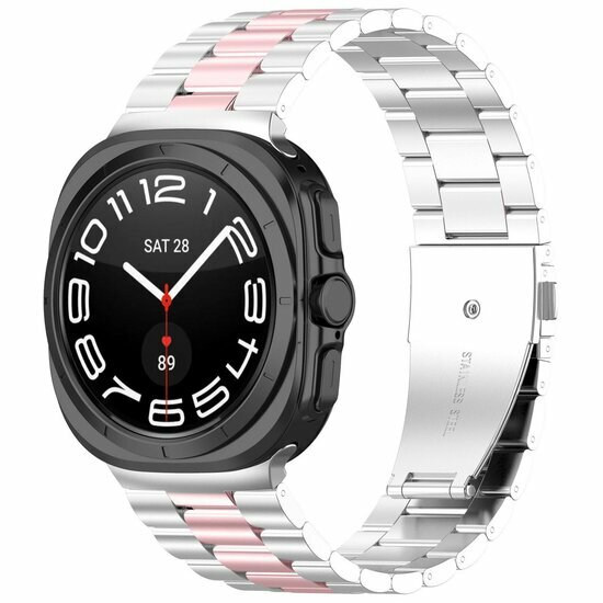 Stalen schakelband - Zilver met ros&eacute; goud - Samsung Galaxy Watch 9 - 40mm / 44mm