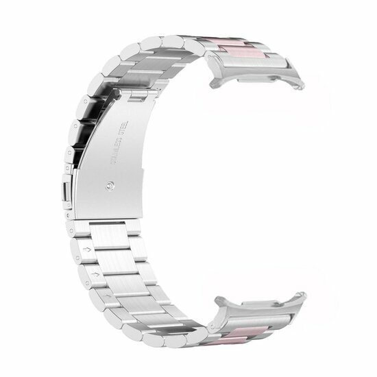 Stalen schakelband - Zilver met ros&eacute; goud - Samsung Galaxy Watch 9 - 40mm / 44mm